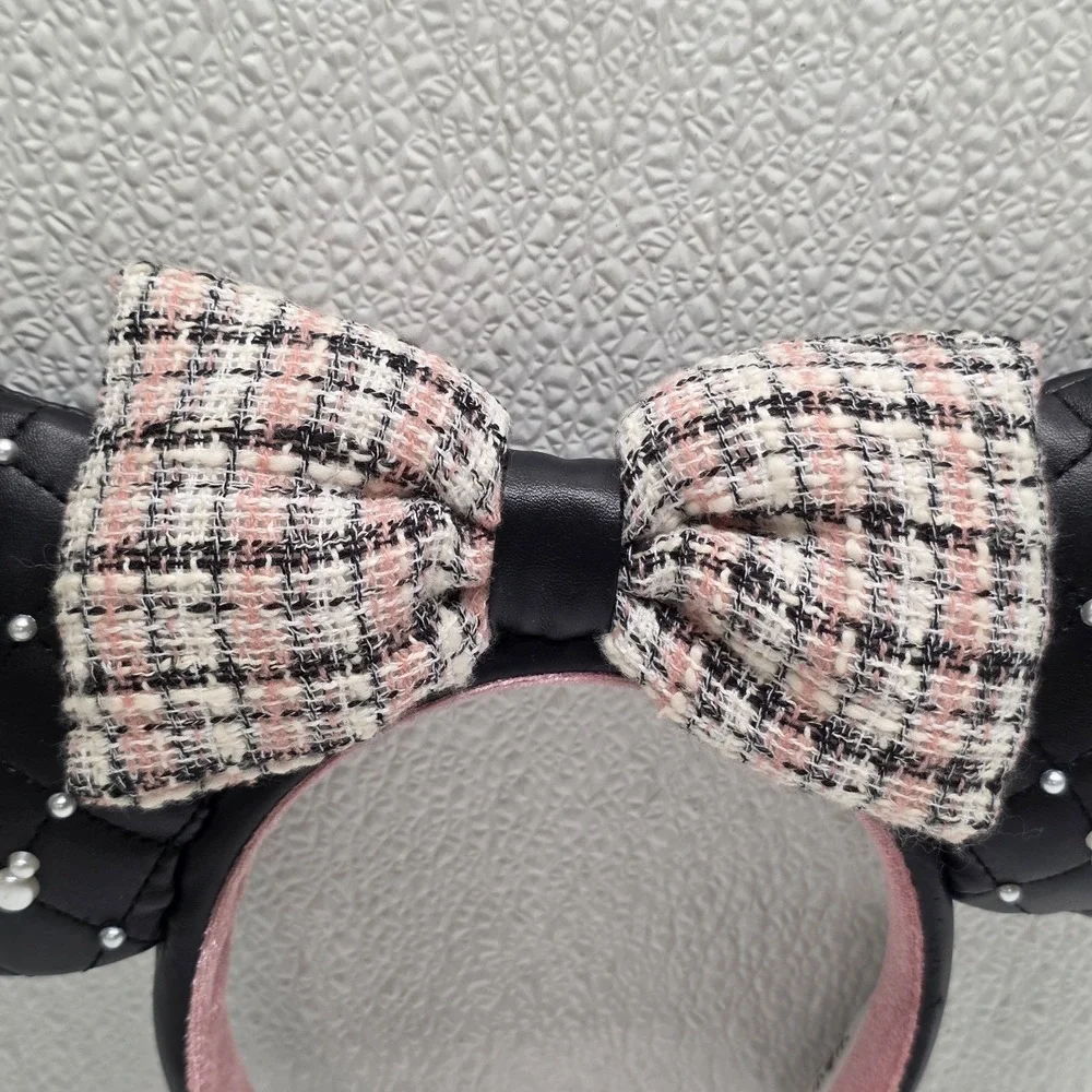 Disney Parks‎ Minnie Mouse Pearls Tweed Bow Ears Headband